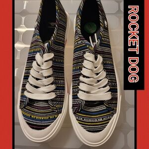 Rocket Dog Colorful Striped Lace-Up Sneakers